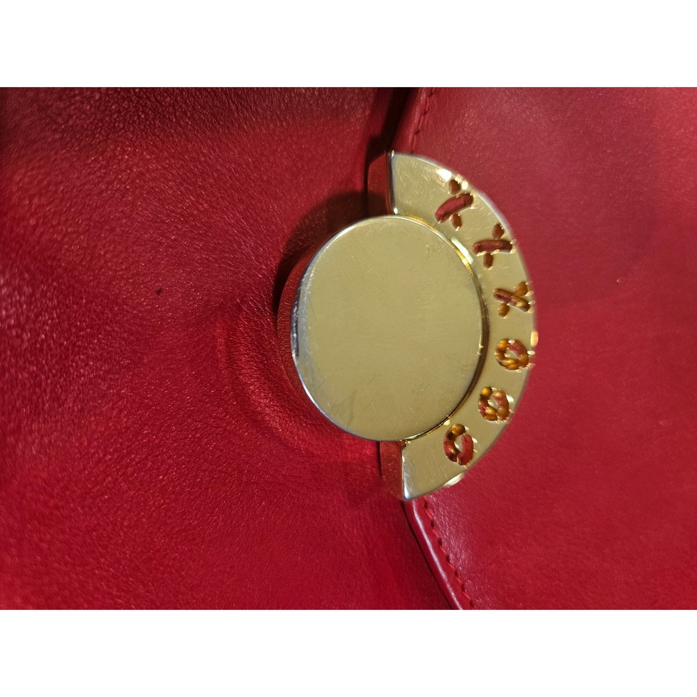 Vintage Paloma Picasso Red Leather Crossbody Bag Gold Hardware Made in Italy - Picture 9 of 10